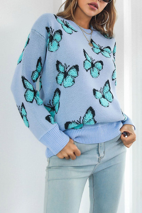 Elena® | Three-dimensional butterfly women's loose autumn and winter long-sleeved sweater