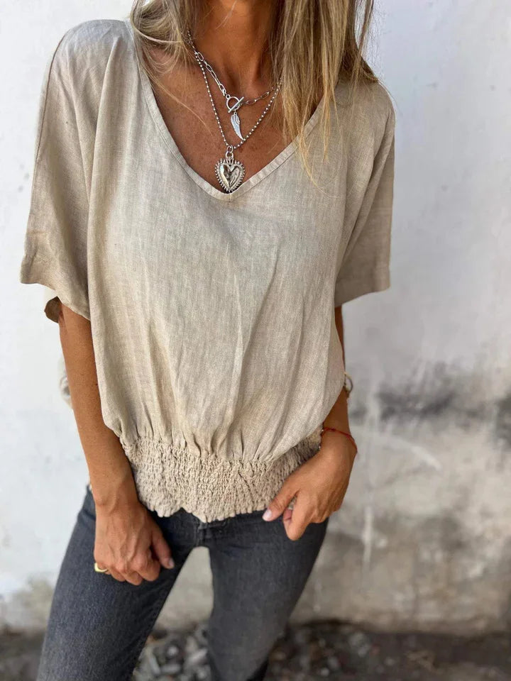 Projet | Elegant V-neck Cotton Top