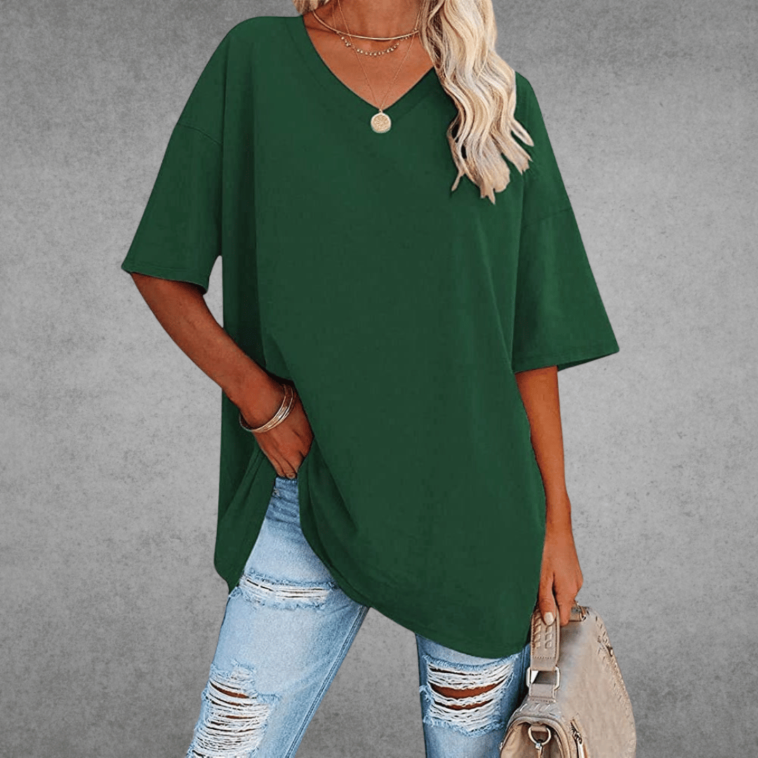 Nikita | Stylish Oversized V-Neck Shirt