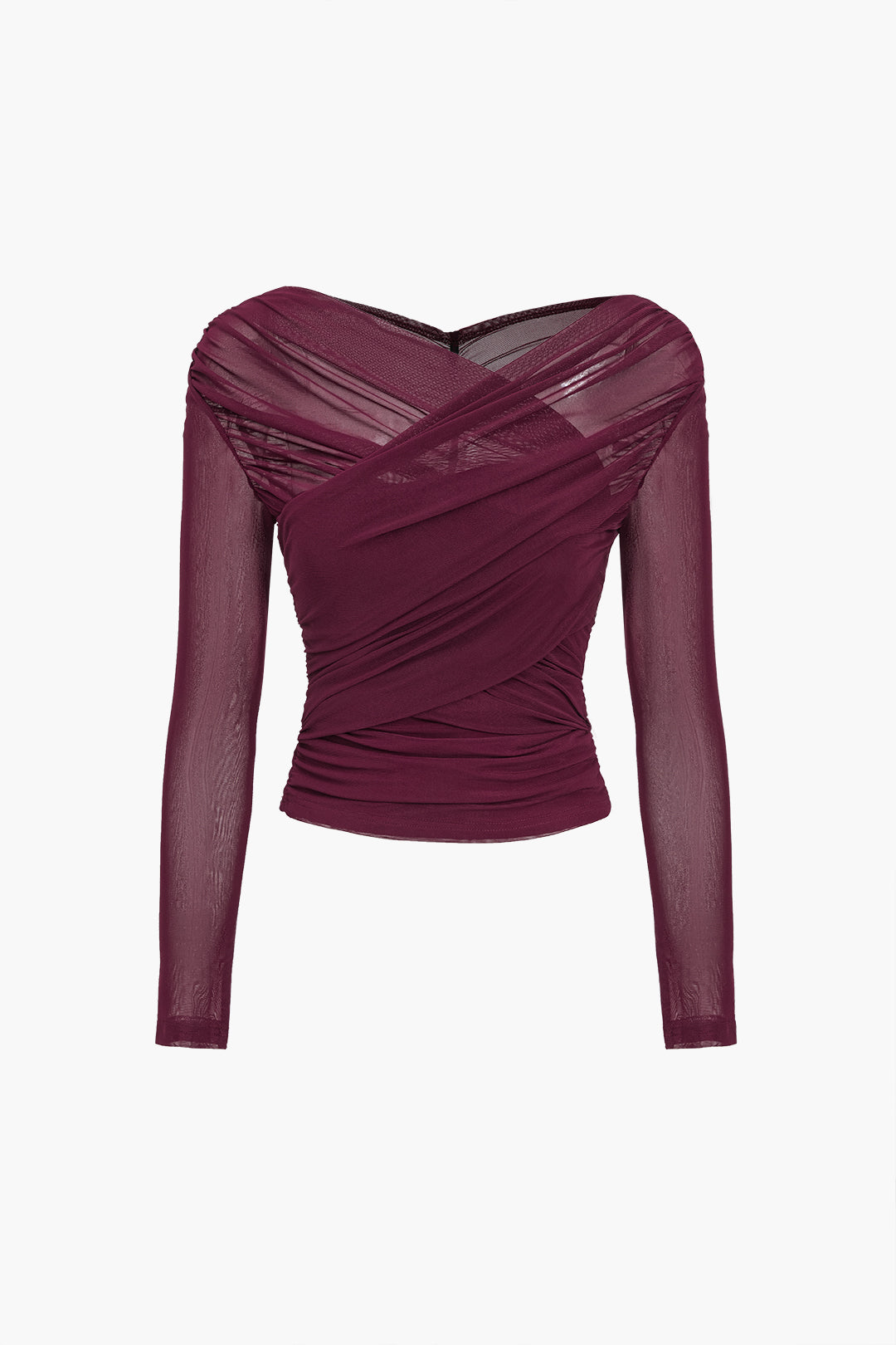 Fern | Women's Ruched Mesh Long Sleeve Top