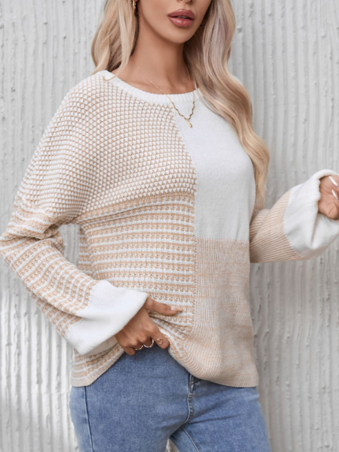 Dominica® | Contrasting long-sleeved sweater with a crew neck