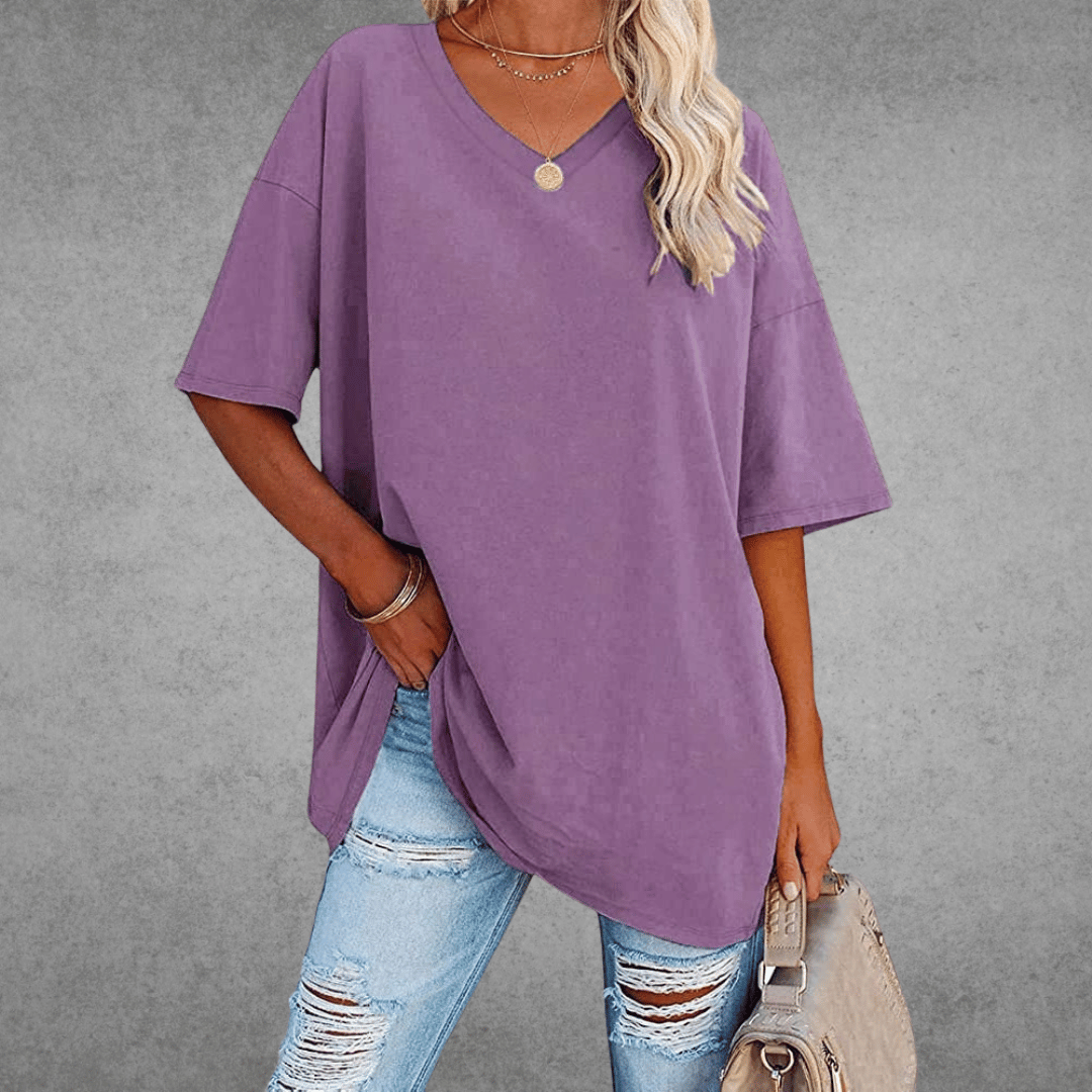 Nikita | Stylish Oversized V-Neck Shirt
