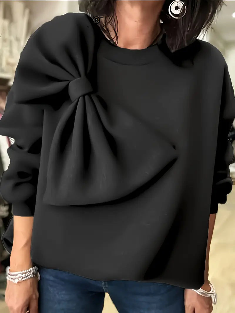 Blythe® | Oversized cotton sweater with bow
