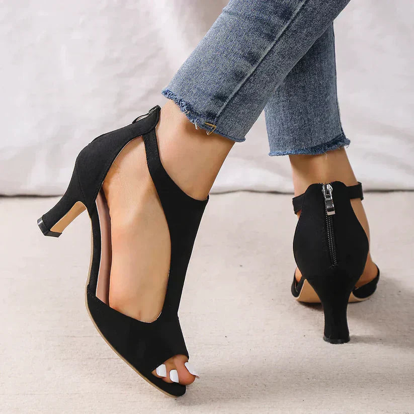 Rebecca | Elegant Peep-Toe Heels