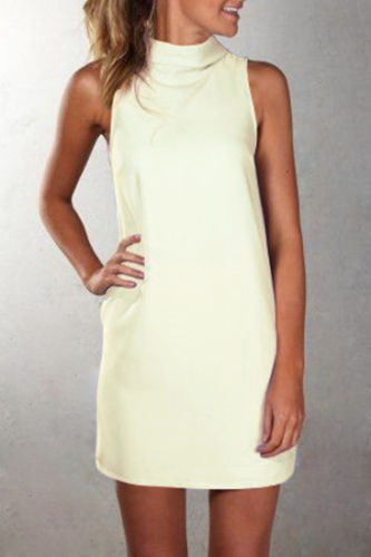 Danna® | Fashionable Casual High Neck Sleeveless Solid Color Dress
