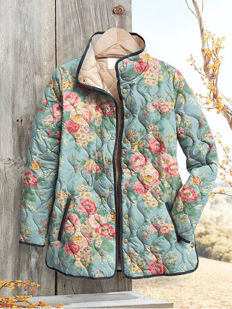 Antonella | Women's jacket with beautiful floral pattern, quilted