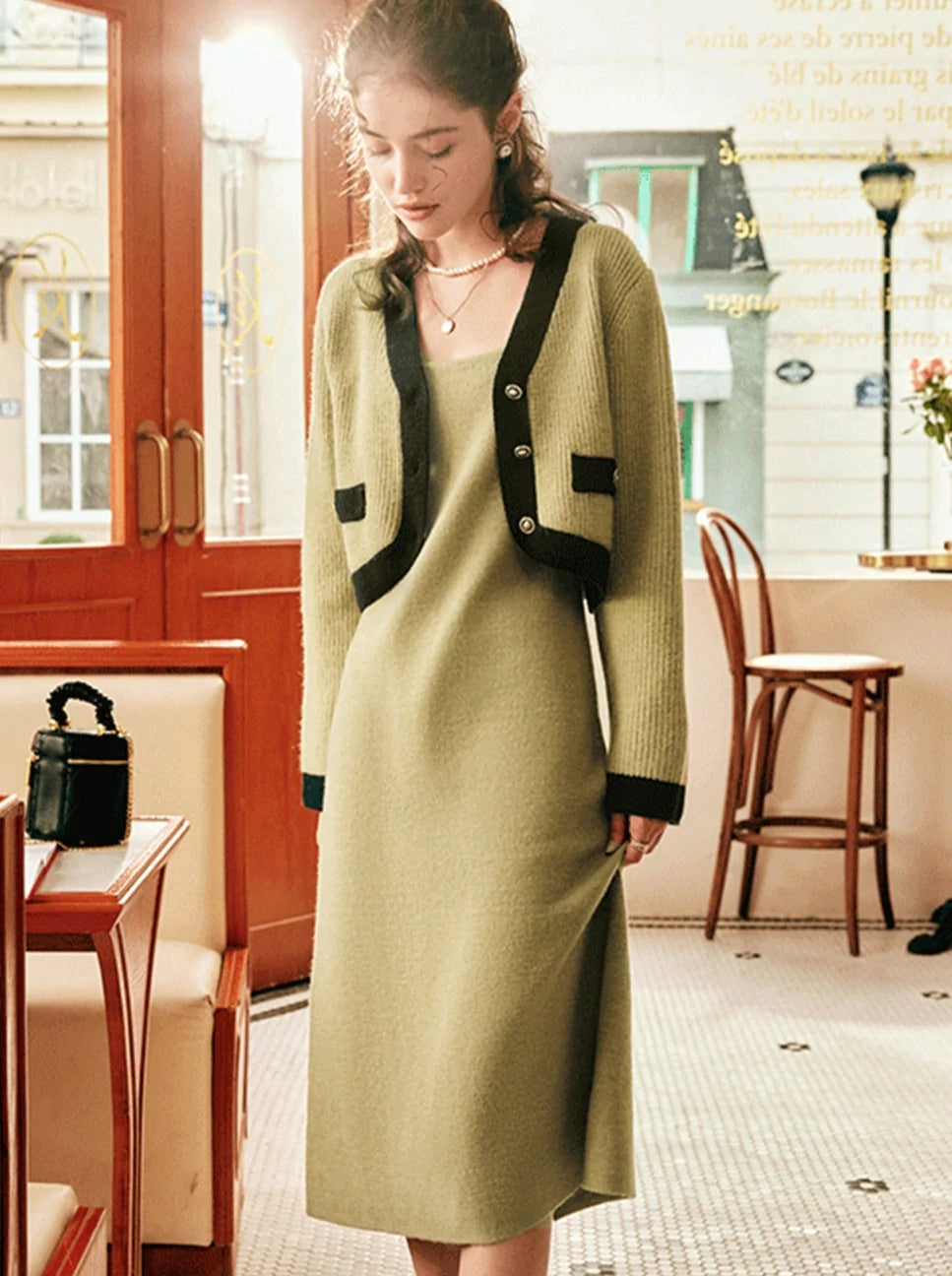 Aida® | Dress Set French Style Knit Two Piece Outfit