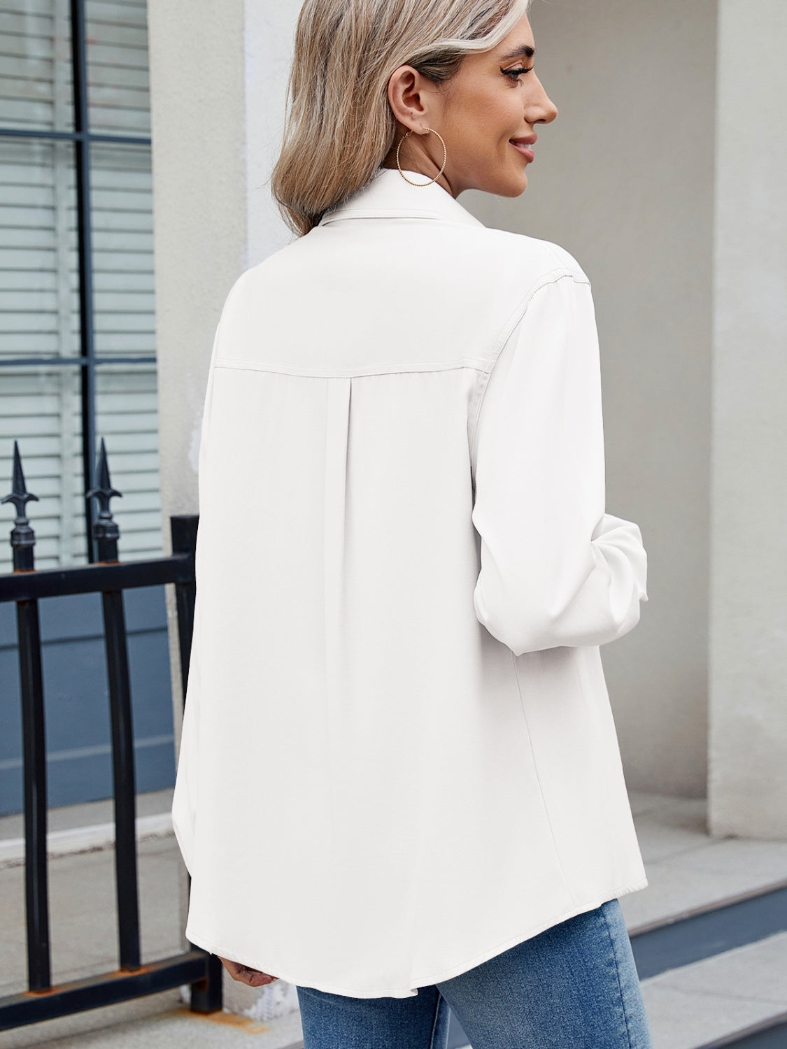 Eliza® | Plain, long-sleeved collared shirt