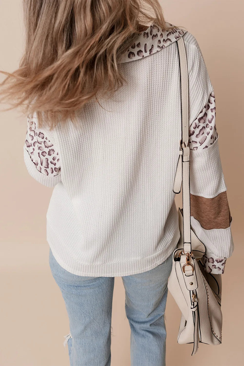 Birgit® | Long sleeve shirt with Johnny collar and leopard print