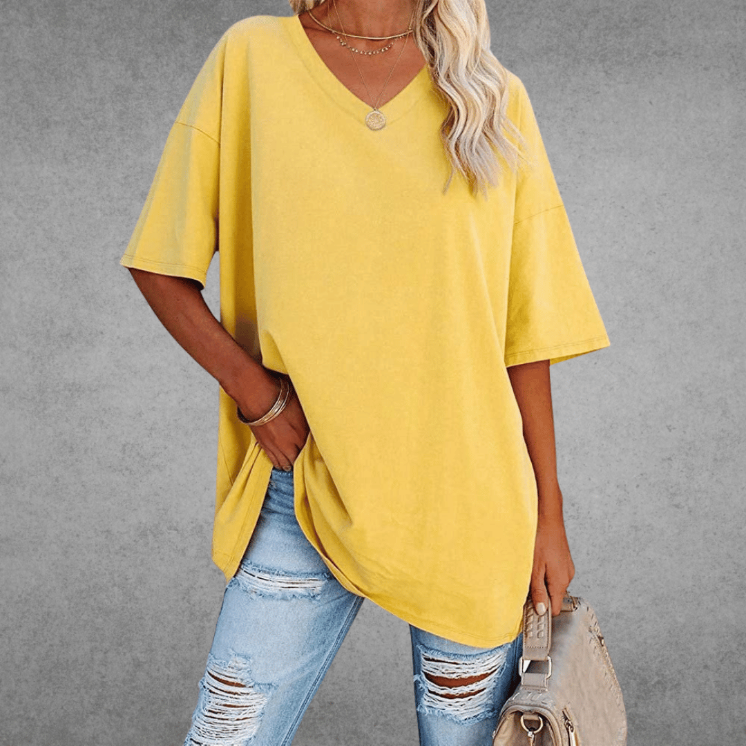 Nikita | Stylish Oversized V-Neck Shirt