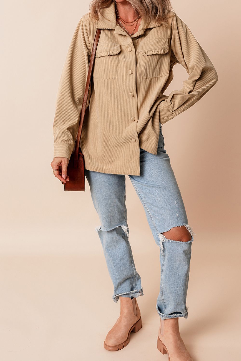 Balbina | Long-sleeved jacket with ruffles and buttons