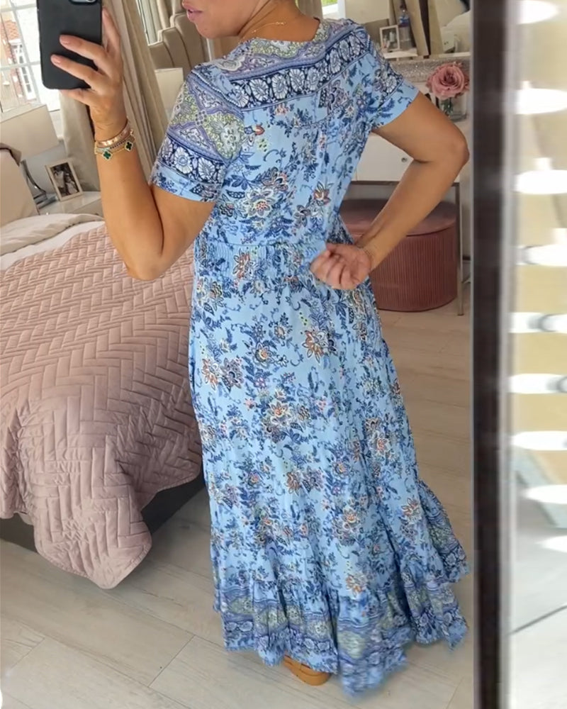 Cristina® | Floral print V-neck dress
