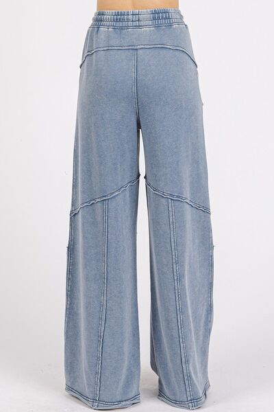 Blythe® | Pants with asymmetrical seam and elastic waistband