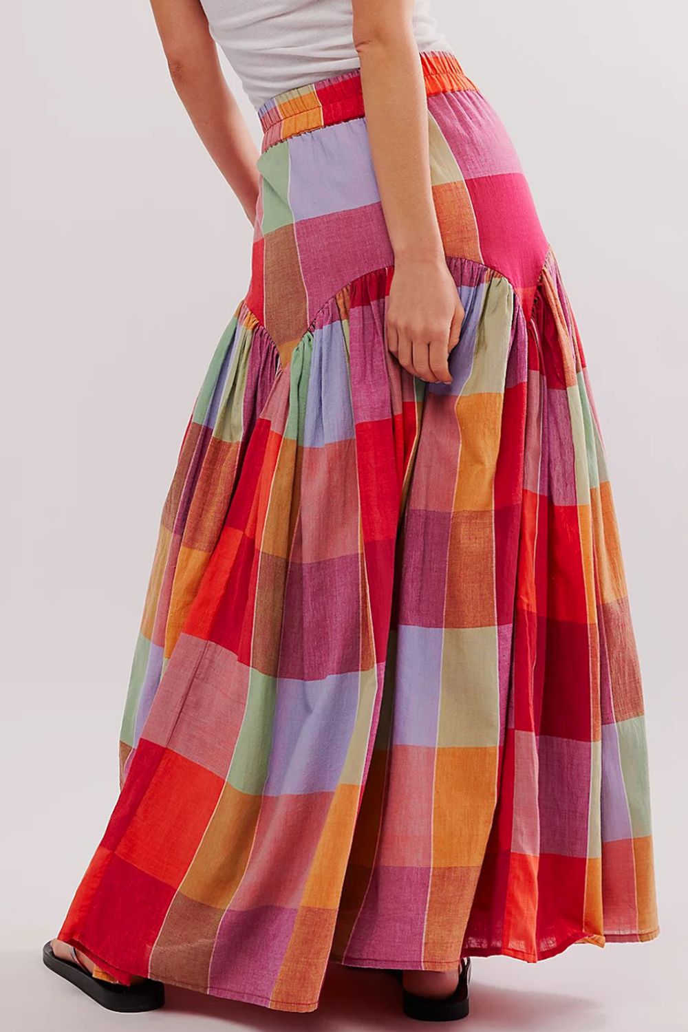 Azul® | Color block maxi skirt with elastic waistband