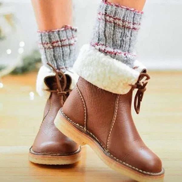 Edith® | Leather boots with wool lining