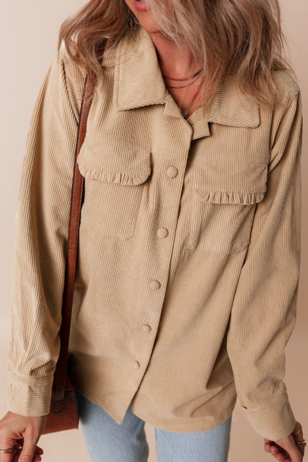 Balbina | Long-sleeved jacket with ruffles and buttons