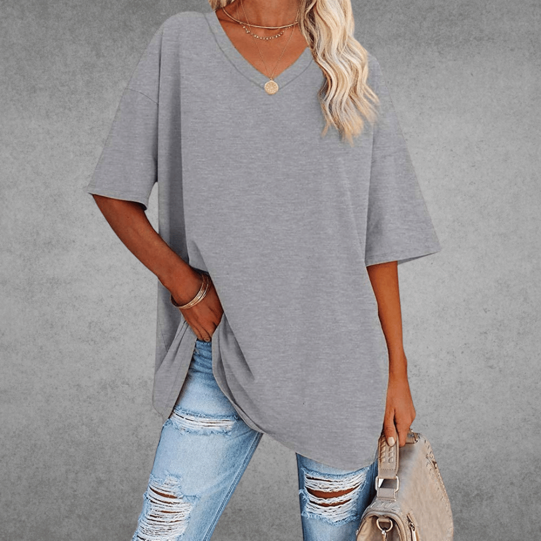 Nikita | Stylish Oversized V-Neck Shirt