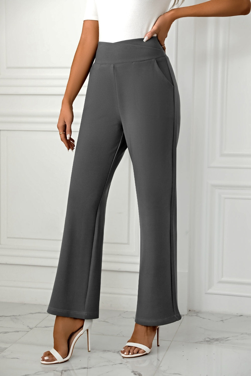 Ava® | Straight leg trousers with high waist