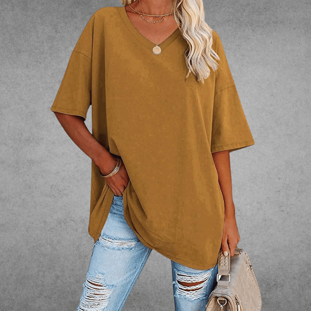 Nikita | Stylish Oversized V-Neck Shirt