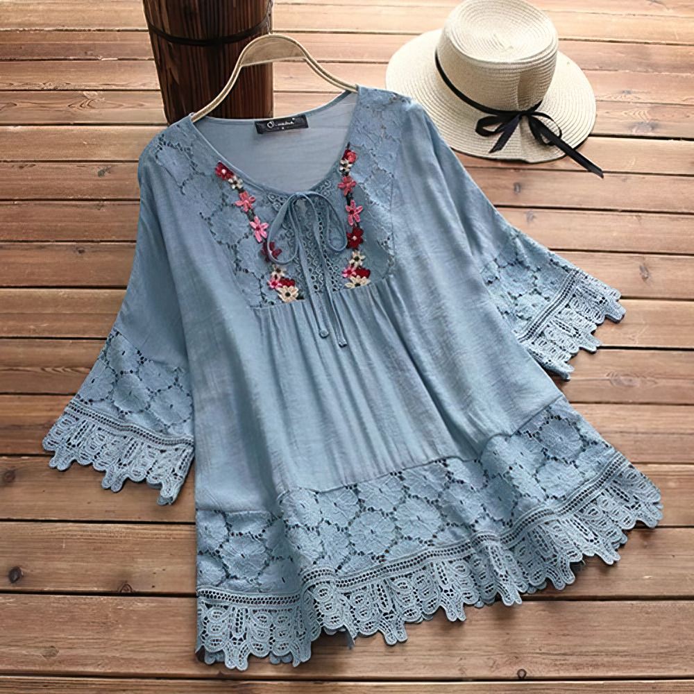 Aixa® | Women'S Lace Accent Top Floral