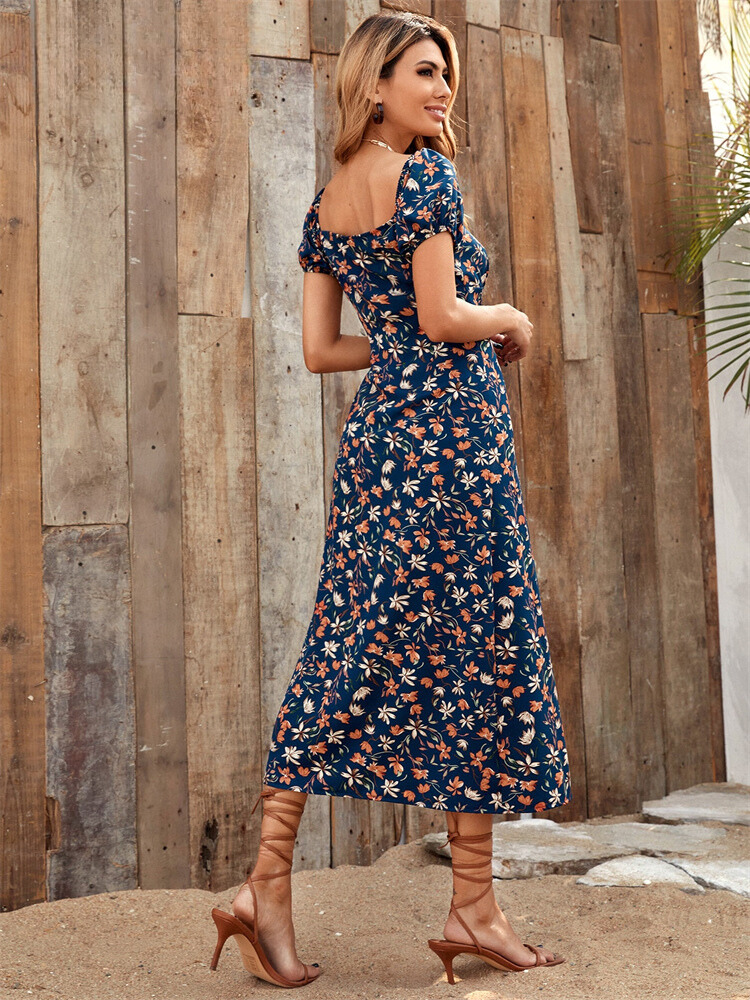 Amara® | Elegant floral split dress