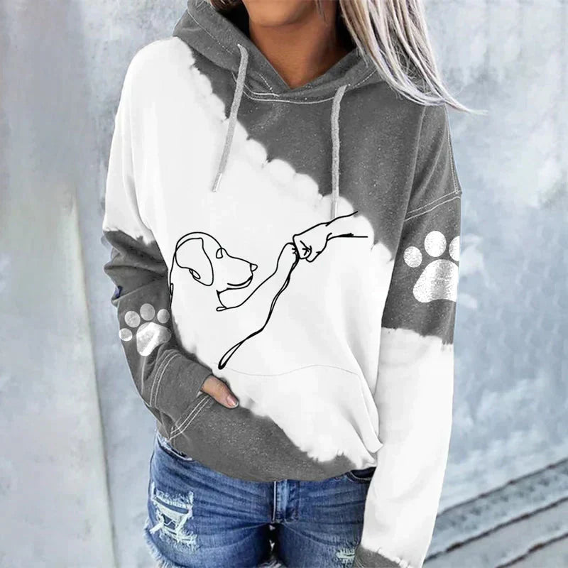 Consuelo | Ulrika – Trendy loose hoodie with dog print
