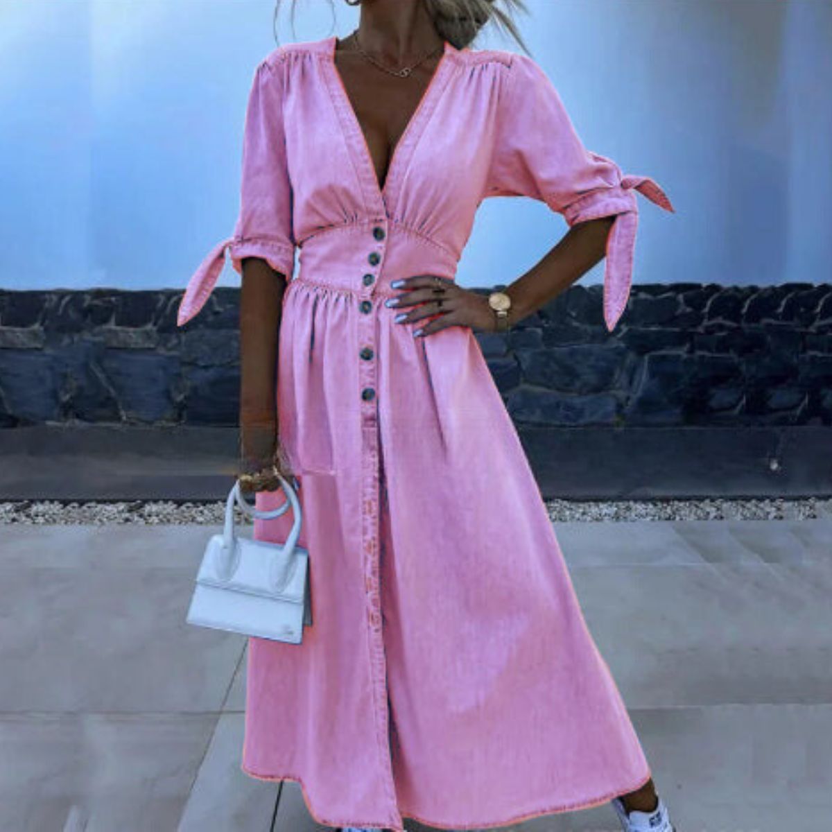 Ariana® | Elegant long denim dress