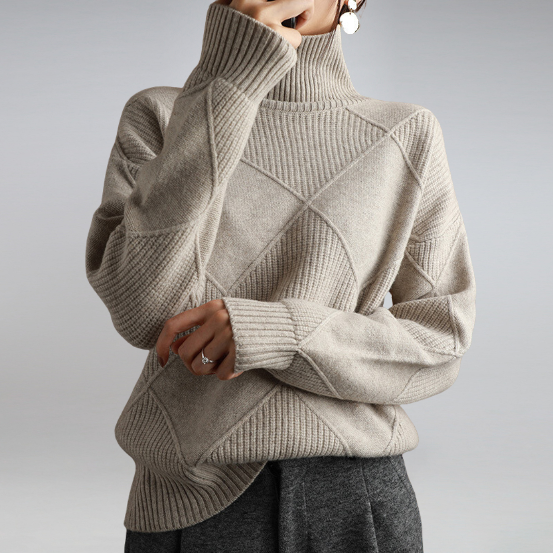 Alicia | Elegant roll collar sweater for women