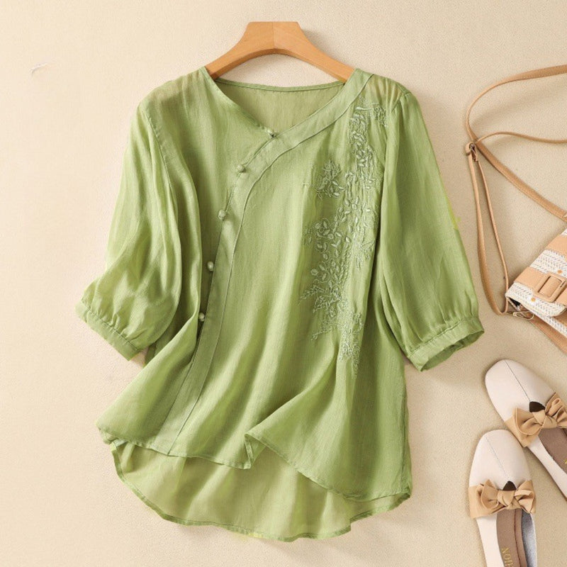 Sue | Elegant Asymmetrical Button Tunic