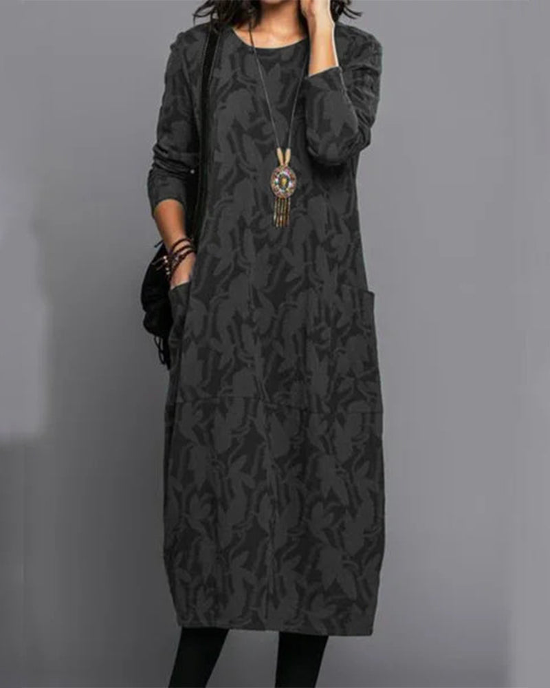 Deva® | Printed Long Sleeve Dress