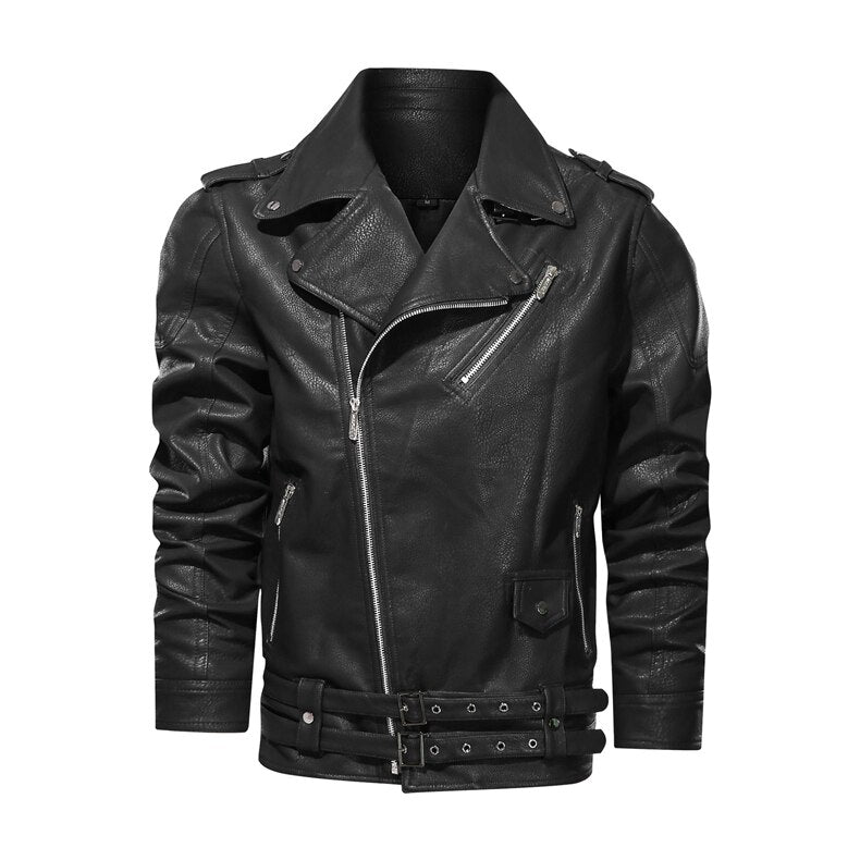 Ruben | Men's Slim-Fit Faux Leather Biker Jacket