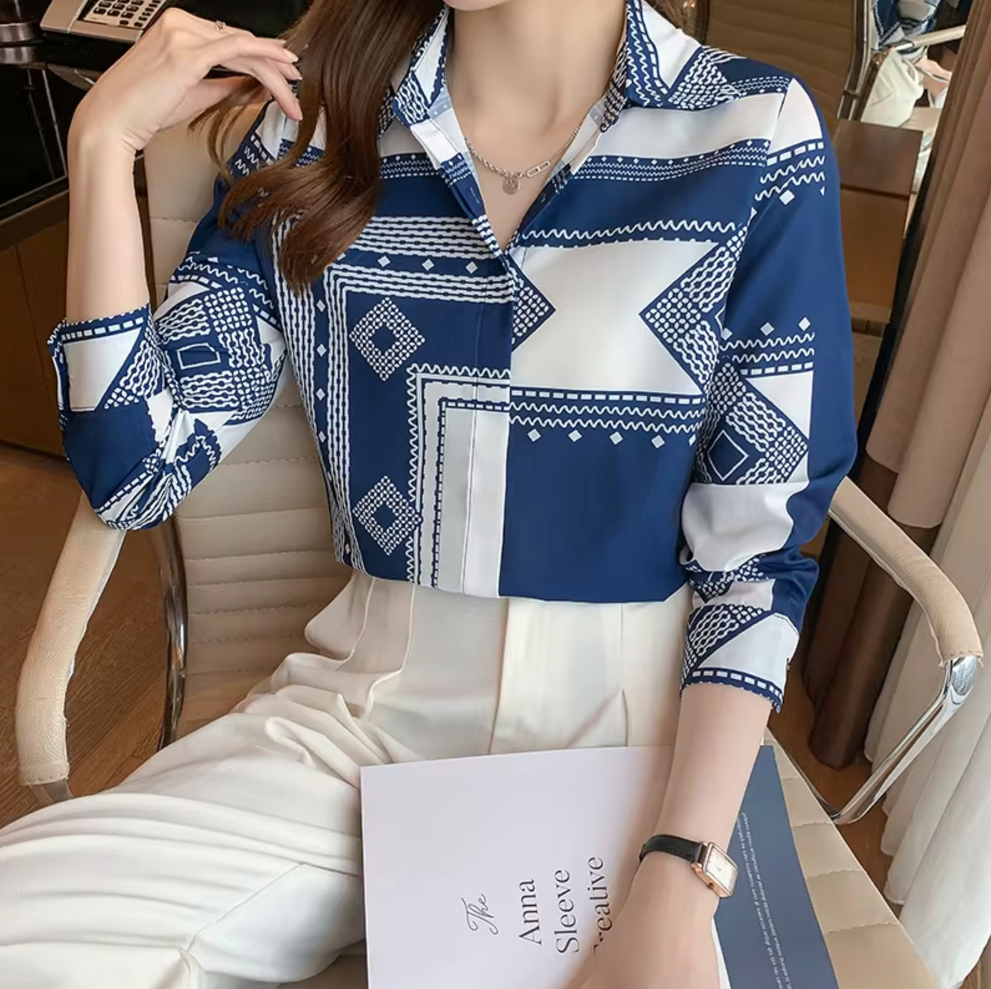 Danielle® | Geometric Print Blouse