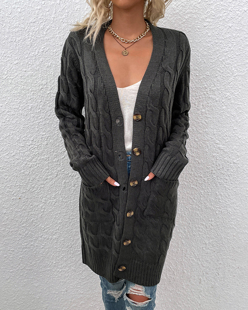 Basilisa | Long sleeve cardigan in solid color