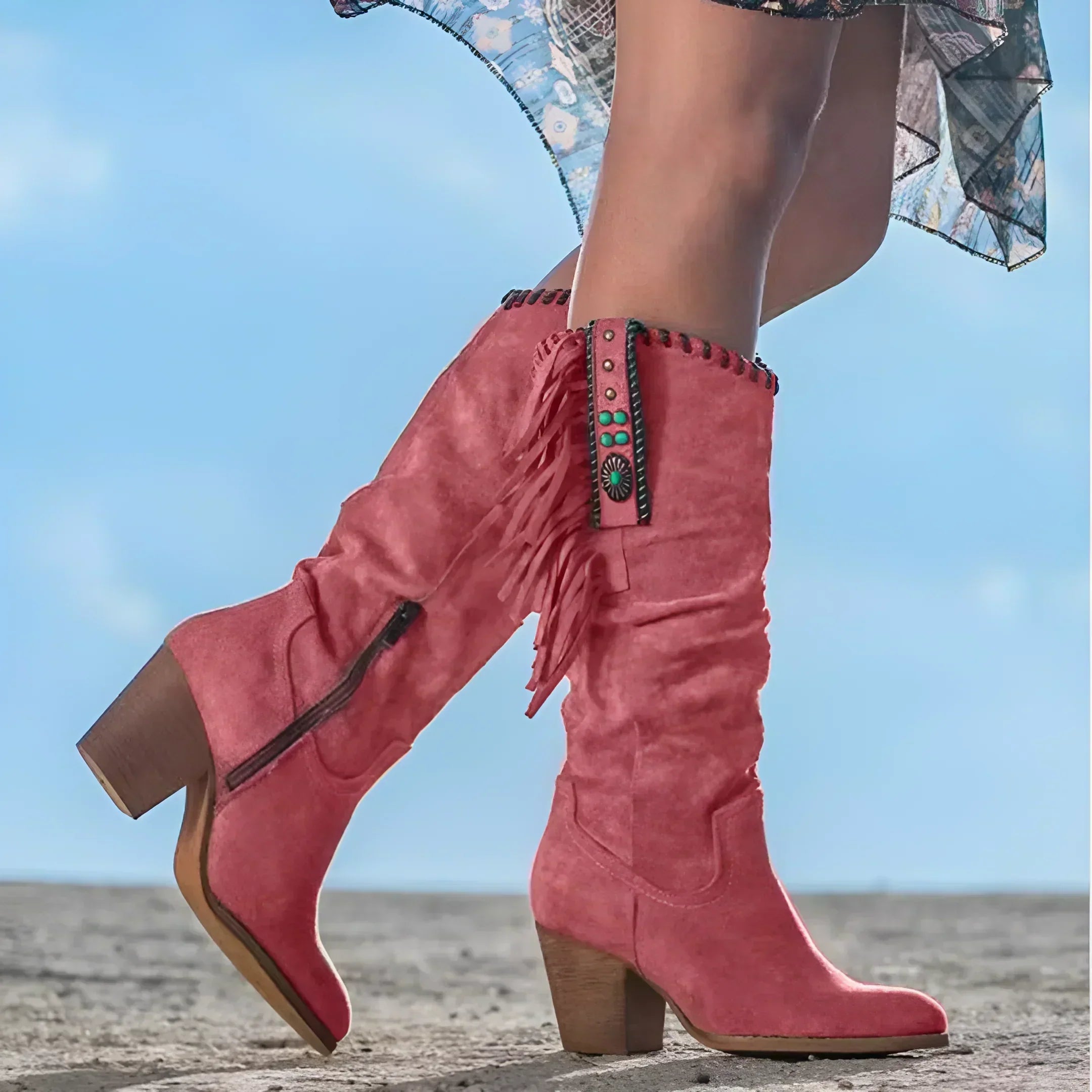 Maria | Women's Knee High Heeled Cowboy Boots