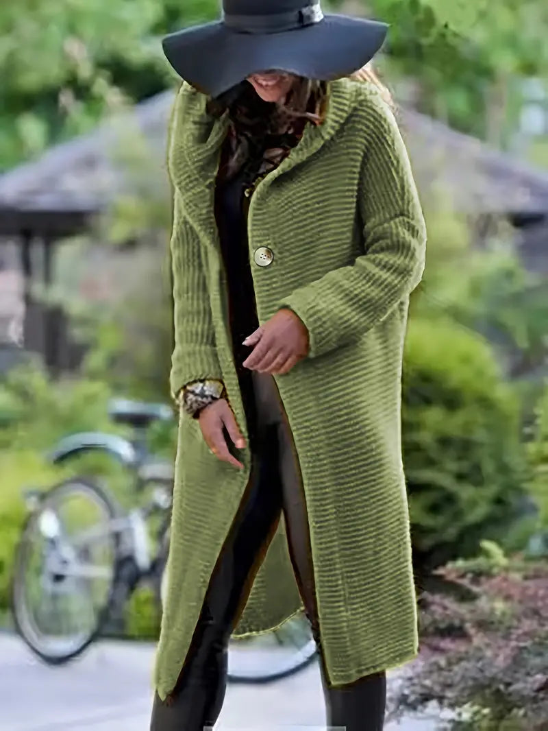 Cristina® | Long knitted cardigan with hood