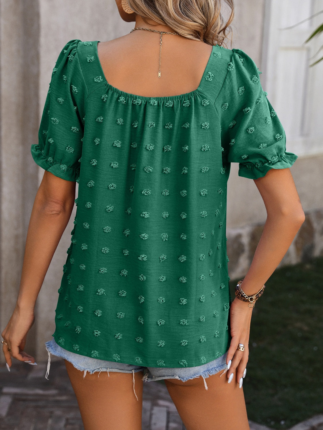 Elisa® | Swiss Dot short sleeve blouse