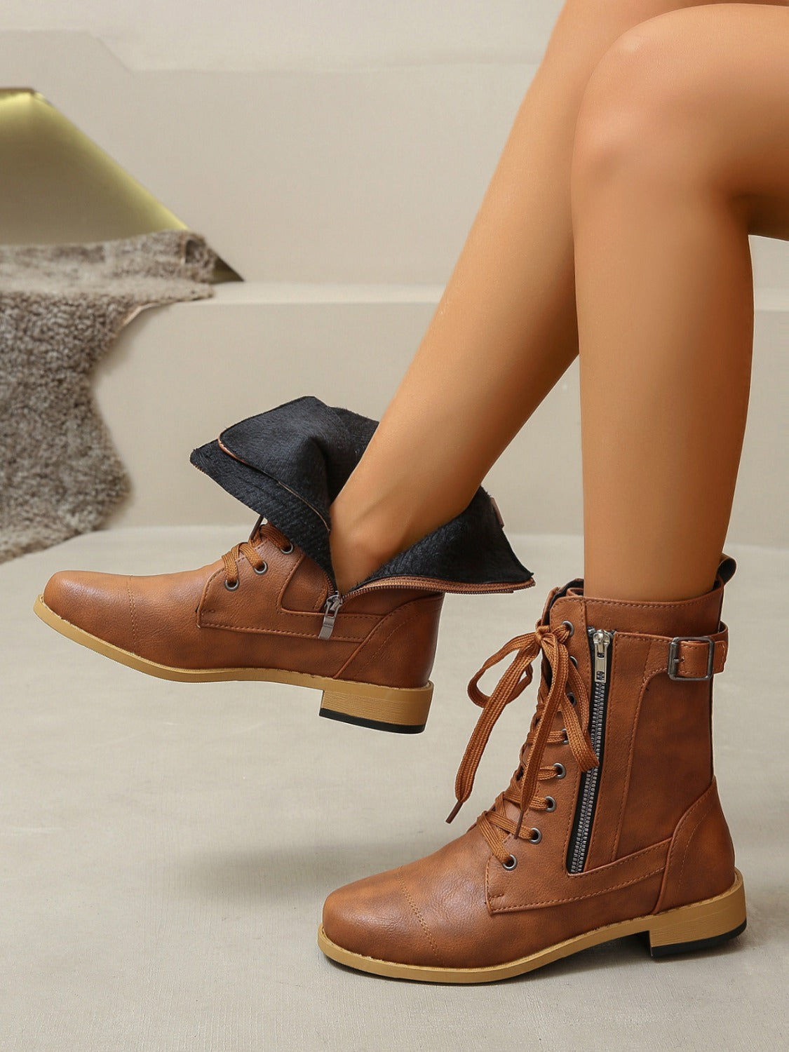 Catalina® | PU leather lace-up boots