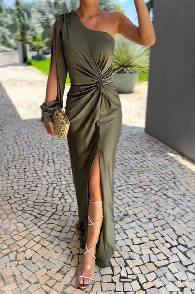 Corina® | Dress one-shoulder twist dress with slit