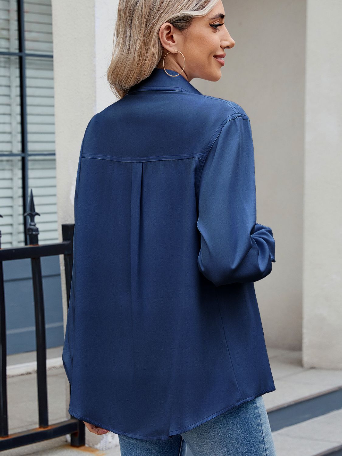 Eliza® | Plain, long-sleeved collared shirt