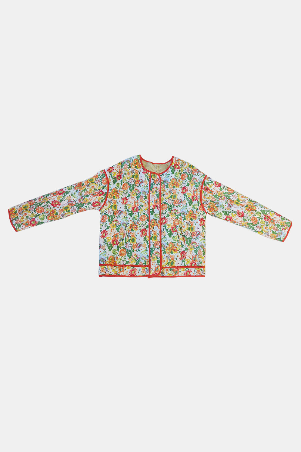 Demetria | Floral winter coat with buttons and long sleeves