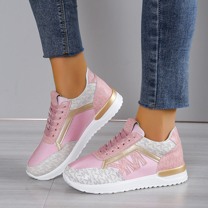 Diana® | Contrasting lace-up sneakers with a round toe