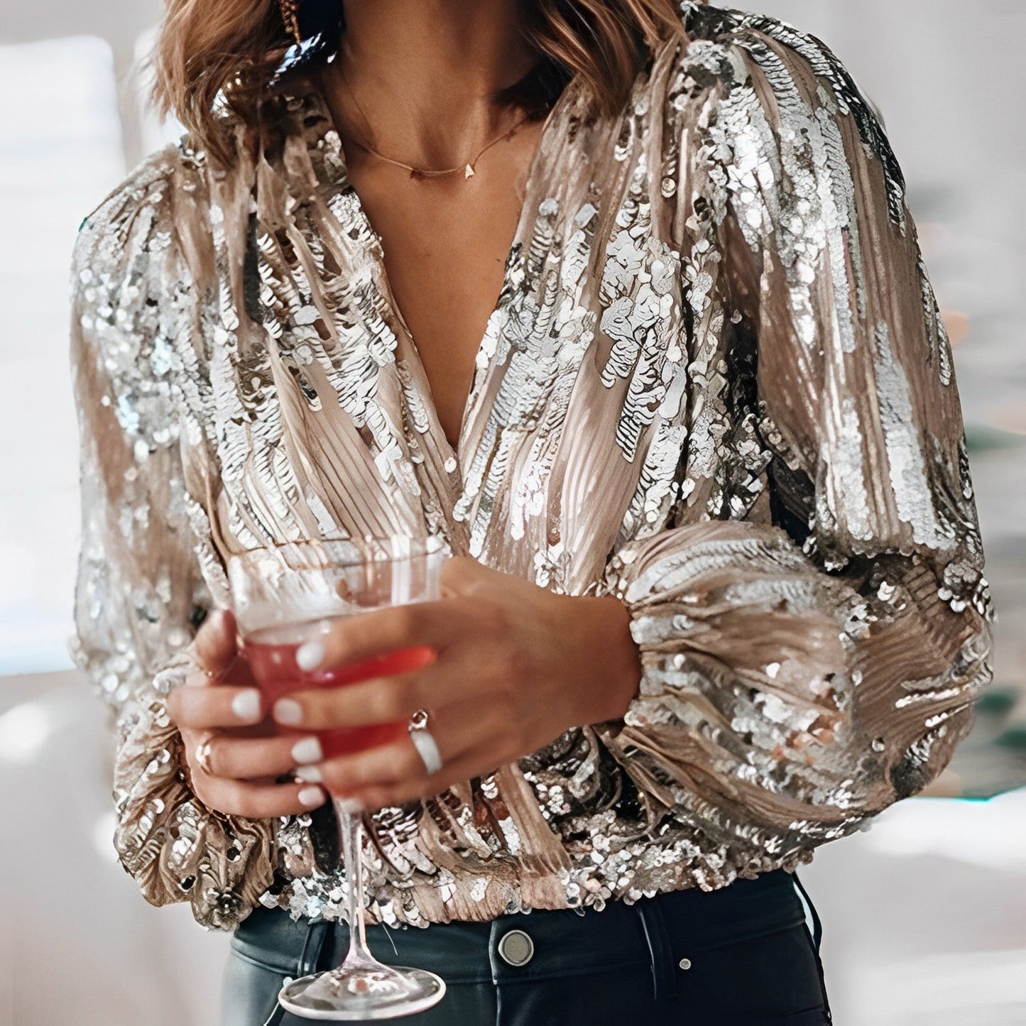 Brownleigh® | Modern Shiny Party Blouse