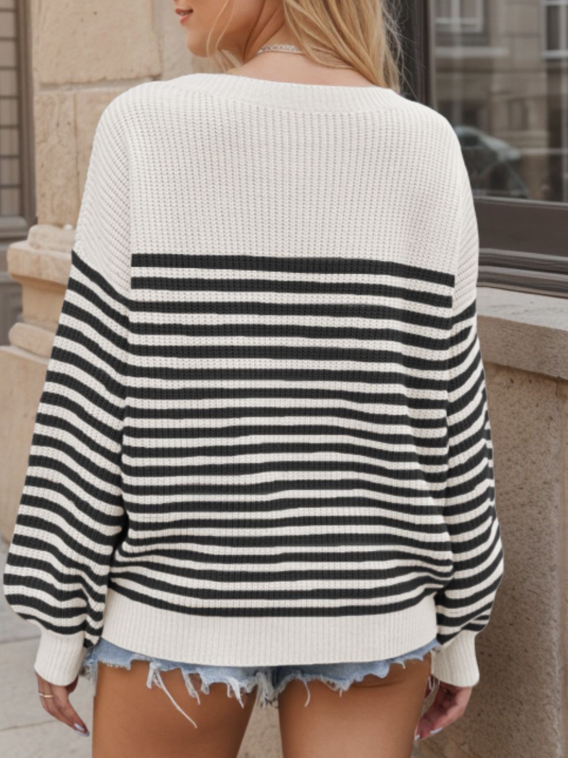 Anita® | Striped long-sleeved sweater with a crew neck