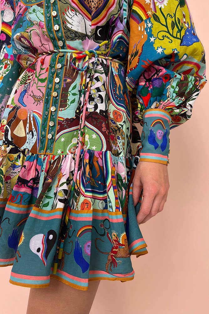 Sienna | Urban Chic Casual Graffiti Mini Dress