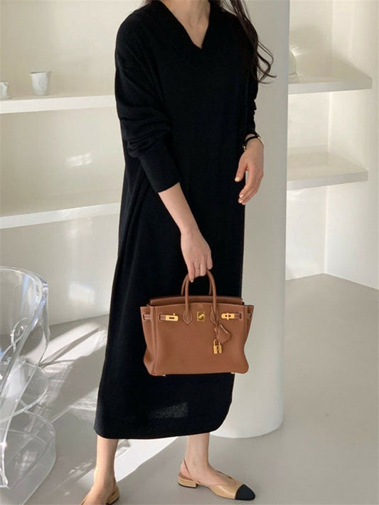 Christabel® | Striped dress with V-neck and long sleeves