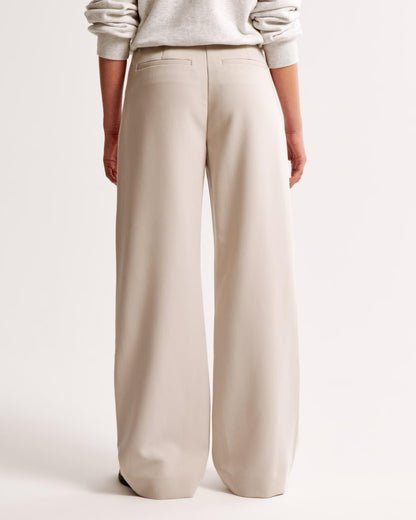 Zara | High Waist Pleated Leg Trousers with Tailored Fit