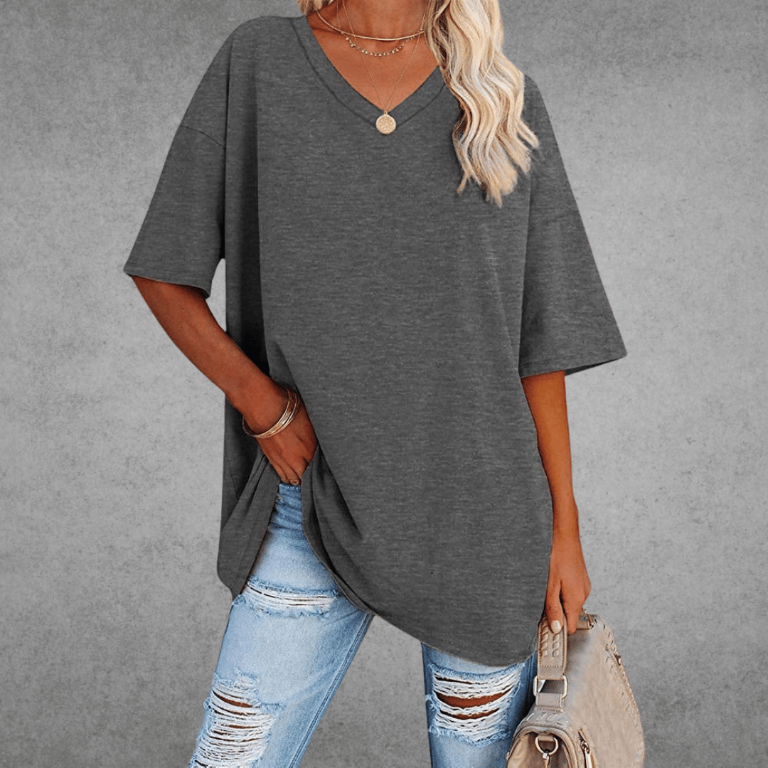 Nikita | Stylish Oversized V-Neck Shirt
