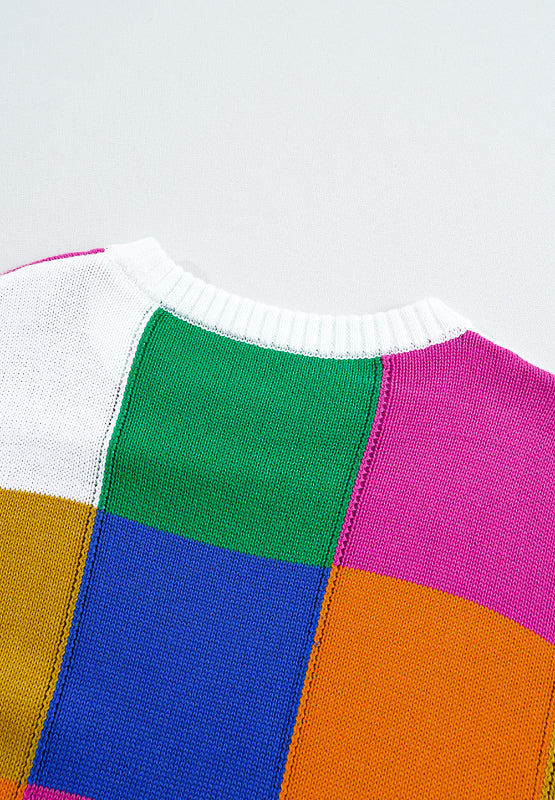 Crispina | Color block sweater with a crew neck and long sleeves