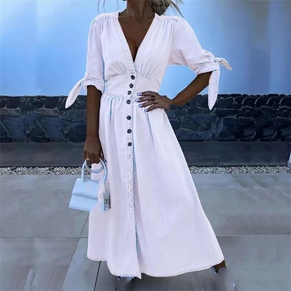 Ariana® | Elegant long denim dress