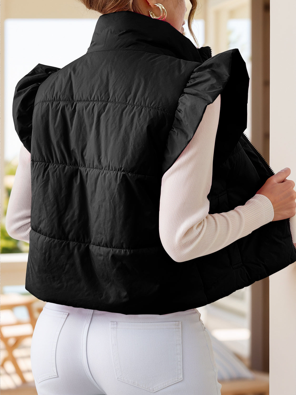 Anita® | Zip-up jacket with cap sleeves and pockets